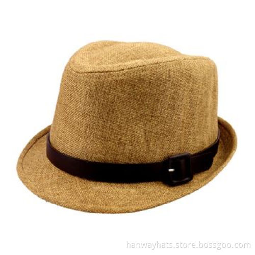 Brown Plain Sinamay Hat with Black GG Band